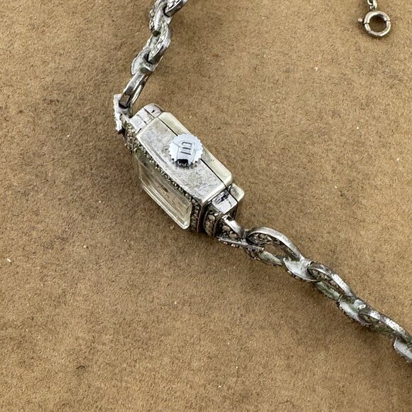 Vintage Stunning 1950s Bucherer 17 Jewel Mechanical Ladies Marcasite Swiss Watch - Picture 5 of 9